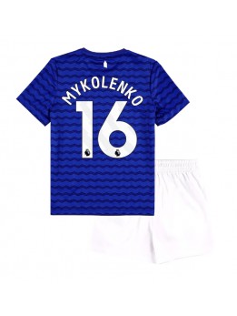 Billige Everton Vitaliy Mykolenko #16 Hjemmedraktsett Barn 2025-26 Kortermet (+ Korte bukser)